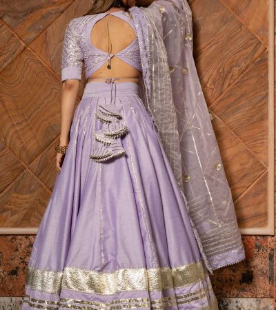 Ibadat lilac cotton silk lehenga set