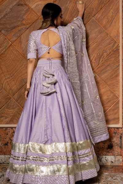 Ibadat lilac cotton silk lehenga set