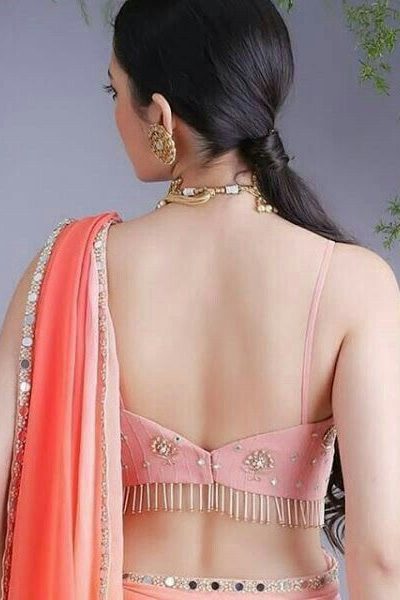 blouse front design _ blouse under sweater _ blouse ideas